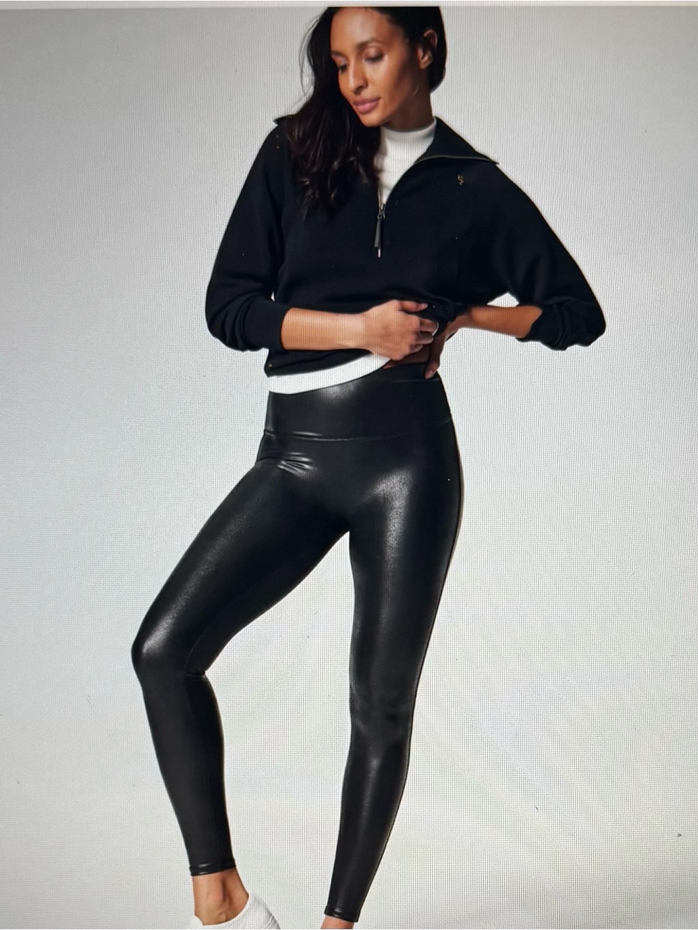 SPANX High-Rise Faux Leather Leggings - Black
